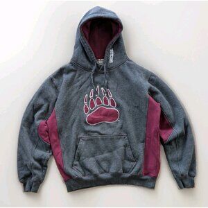 Colosseum Montana Grizzlies Hoodie Men’s Large Gray Maroon Pullover Sweatshirt